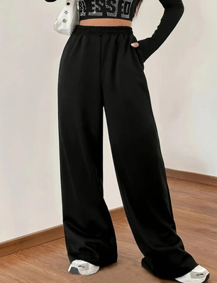 deslizar Solid Women Black Track Pants