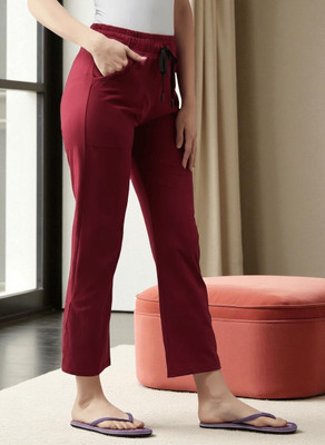 Moshe Solid Women Maroon Track Pants