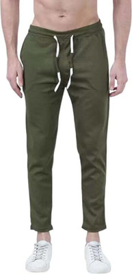hitiksha Solid Men Green Track Pants