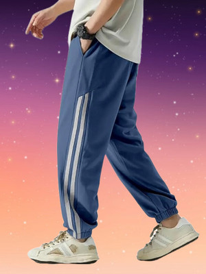 Flick Fashion Store Self Design Men Blue Track Pants