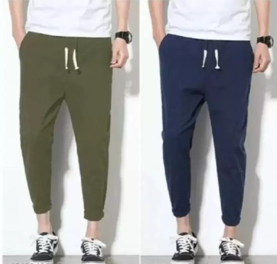 Aphe Fashion Solid Men Olive, Blue Track Pants