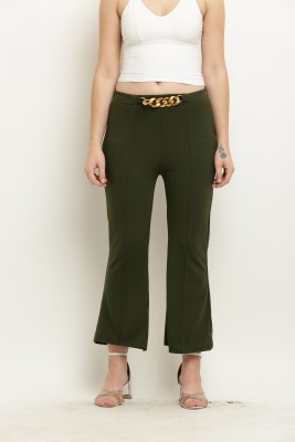 Dazzler Fashion Regular Fit Women Dark Green Trousers