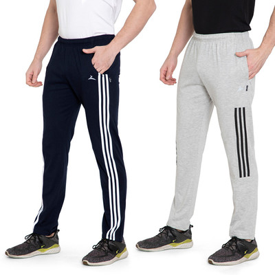 Zeffit Striped Men Dark Blue, Grey Track Pants
