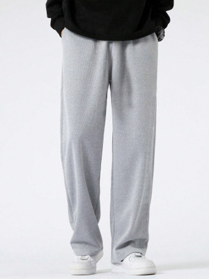 Dockstreet Solid Men Grey Track Pants