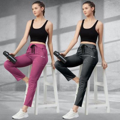 Ethnicbasket Solid Women Black, Pink Track Pants