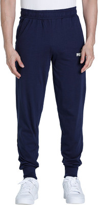 PUMA ESS Jersey Pants cl Printed Men Blue Track Pants