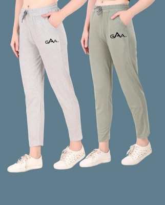 GAA Solid Women Grey, Light Green Track Pants