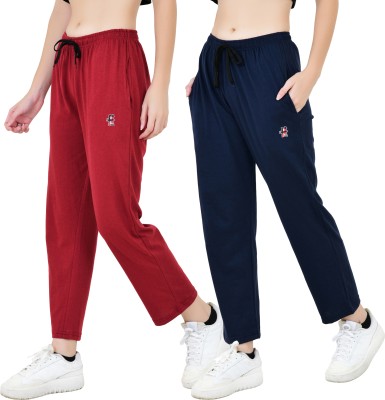 NCS STORE Solid Women Blue, Red Track Pants