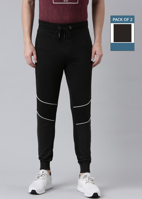 Force NXT Solid Men Black Track Pants