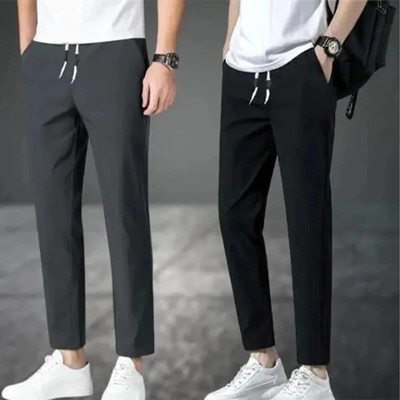 MSF Solid Men Black, Grey Track Pants