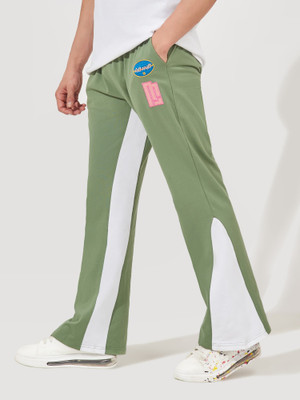 MANIAC Colorblock Men Green Track Pants