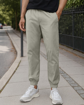 BEWAKOOF Solid Men Green Track Pants