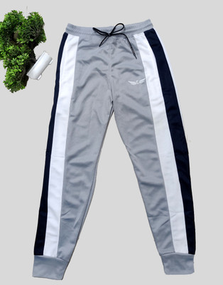 Crease & Clips Colorblock Men Grey Track Pants