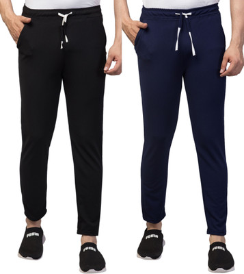 Fabrictown Solid Men Black, Blue Track Pants