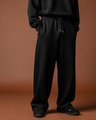 Cloth N Code Solid Men Black Track Pants