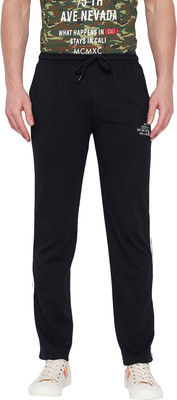 DUKE Solid Men Black Track Pants