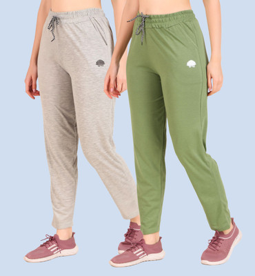 GAA Solid, Printed Women Grey, Light Green Track Pants