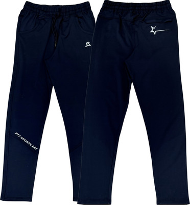 HILL7 Solid Men Dark Blue Track Pants