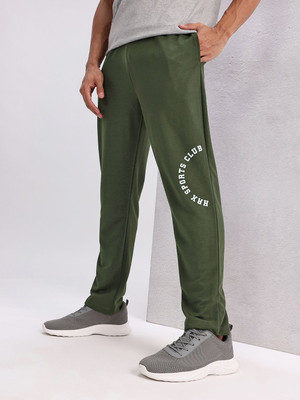 HRX by Hrithik Roshan Solid Men Green Track Pants