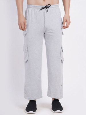CLOTHINK India Self Design Men Grey Track Pants