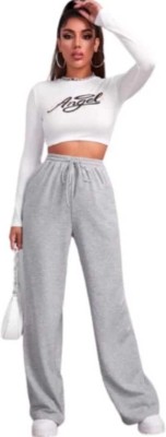 FLEPZIQ Self Design Women Grey Track Pants