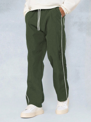 Rajovati Solid Men Dark Green Track Pants