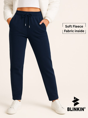 BLINKIN Solid Women Dark Blue Track Pants