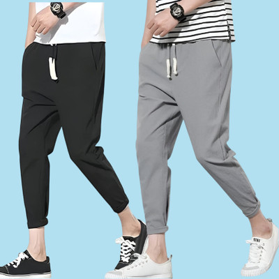 Reya Solid Men Black, Grey Track Pants
