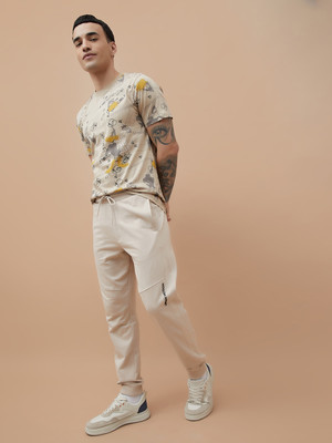 Fame Forever by Lifestyle Solid Men Beige Track Pants