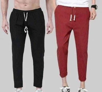 Kashmiri Thaed Solid Men Black, Red Track Pants