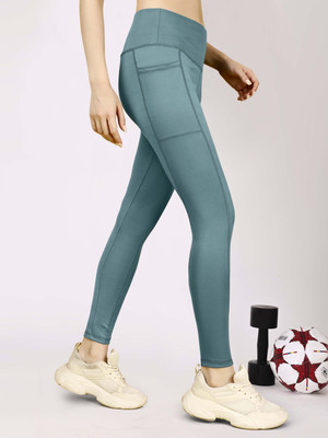 NEXSUS APPARELS Solid Women Light Green Tights