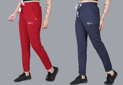 ANTRUE Solid Women Red, Grey Track Pants