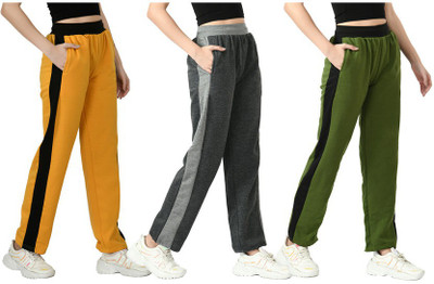 IndiWeaves Colorblock Women Yellow, Black, Green Track Pants