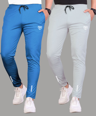 Yazole Solid Men Blue, Grey Track Pants