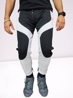 RusticBlooms Colorblock Men Black Track Pants