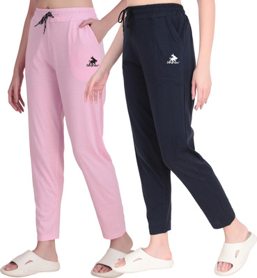 SEAPRINT Solid Women Pink, Dark Blue Track Pants