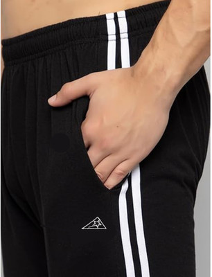 Anam Striped Men Black Track Pants