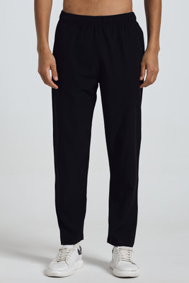 KOR Solid Men Black Track Pants