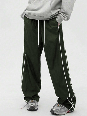 Rajovati Striped Men Green Track Pants