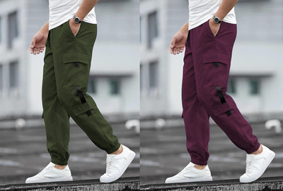 DEVICE OF HOVID FASION Solid Men Olive, Maroon Track Pants