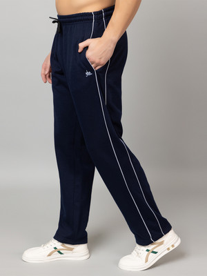YHA Solid Men Dark Blue Track Pants