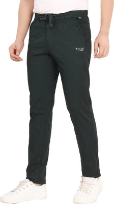 Lentil Solid Men Black Track Pants
