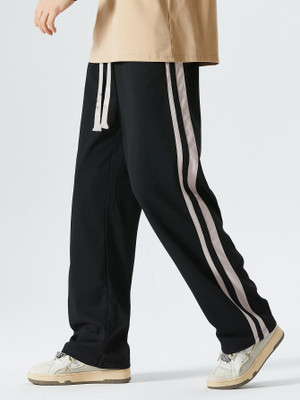 Leriya Fashion Striped Men Black Track Pants