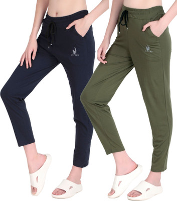 STYOXA Solid Women Dark Blue, Green Track Pants