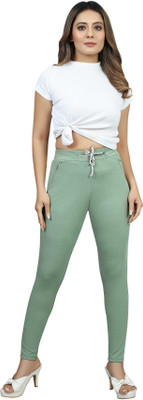 RHEY Solid Women Green Track Pants