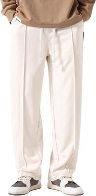 Mehrang Solid Men Beige Track Pants