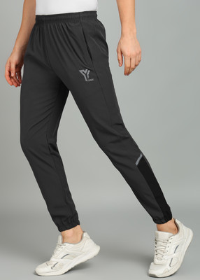 YUNEK Solid, Striped Men Grey Track Pants