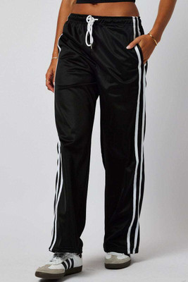 HVBK Solid Women Black Track Pants