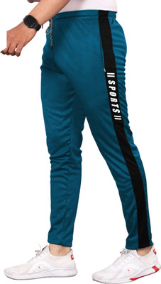 PAMIRI Solid, Striped Men Blue Track Pants