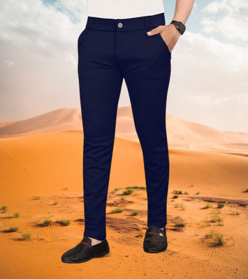 ISUEL FAB Solid Men Dark Blue Track Pants
